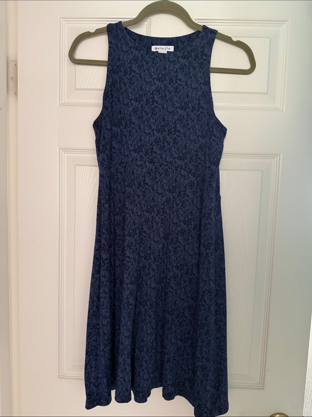 Athleta Dark Navy Textured Tank Midi Dress